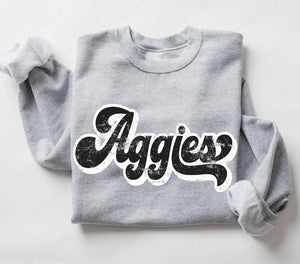 Aggies (retro black and white) - DTF