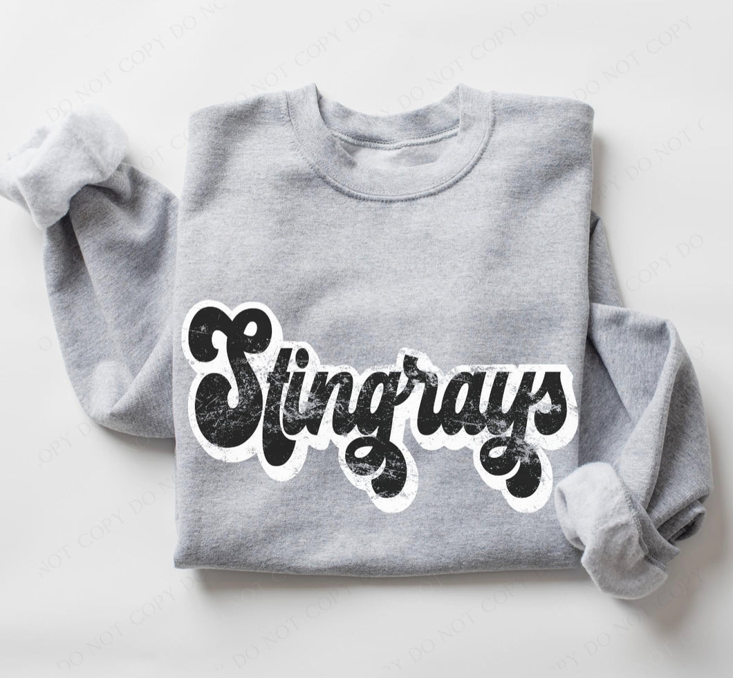 Stingrays (retro black and white) - DTF