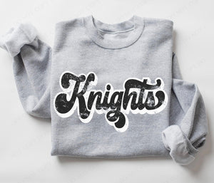 Knights (retro black and white) - DTF