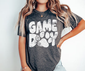 Game Day Cougars paw print Mascot (white) - DTF