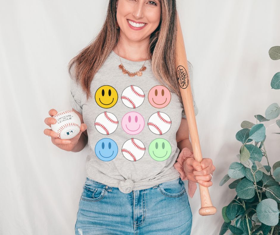 Baseball Smile Face - DTF
