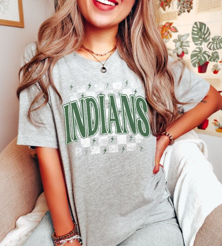 Indians checkerboard (green/white) - DTF