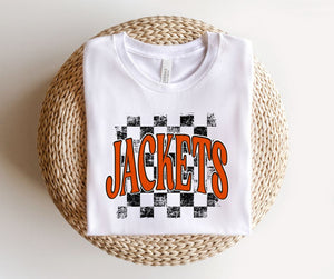 Jackets checkerboard (orange/black) YOUTH - DTF