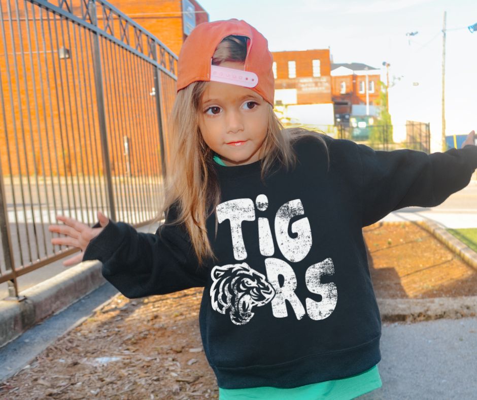 Tigers Mascot (white) YOUTH - DTF