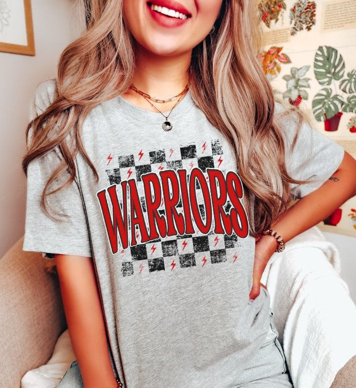 Warriors checkerboard (red/black) - DTF