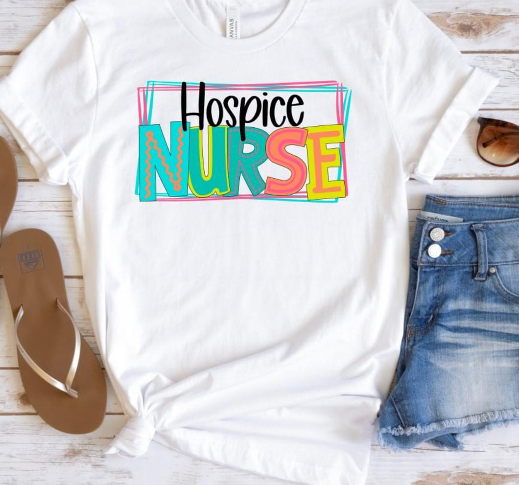 Hospice Nurse (doodle letters) - DTF