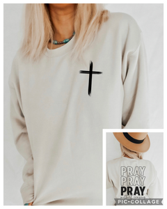 Pray without Ceasing (plus cross) 2-in-1 (front/back design) - single color SPT