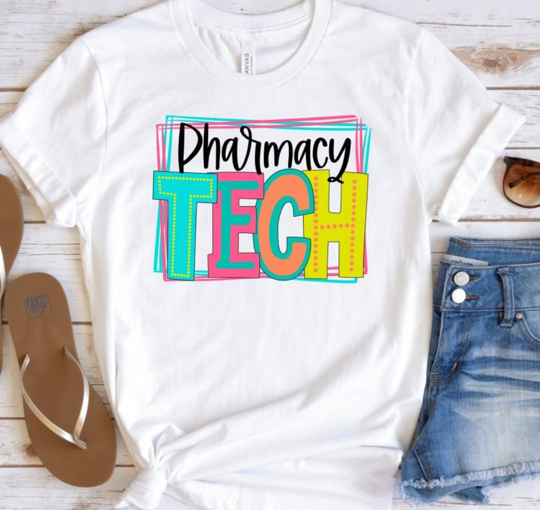 Pharmacy Tech (doodle letters) - DTF