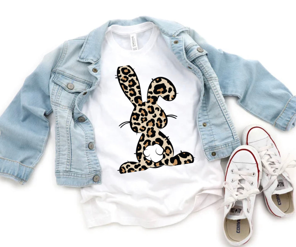 Leopard Easter Bunny with cottontail - YOUTH - DTF