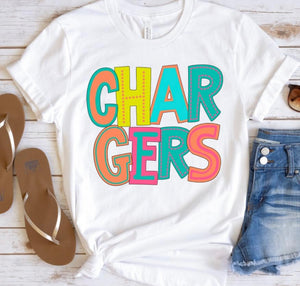 Chargers (doodle letters) - DTF