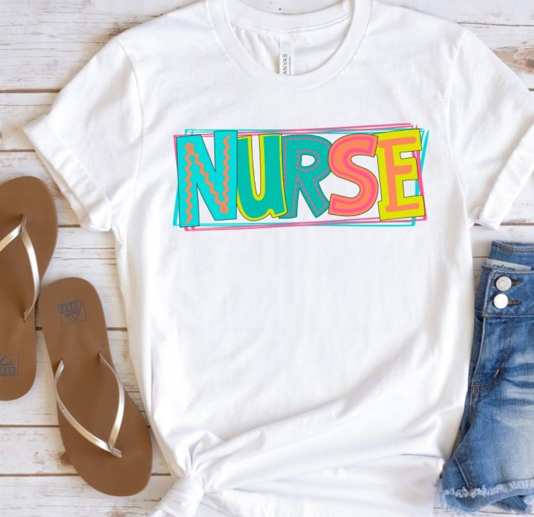Nurse (doodle letters) - DTF