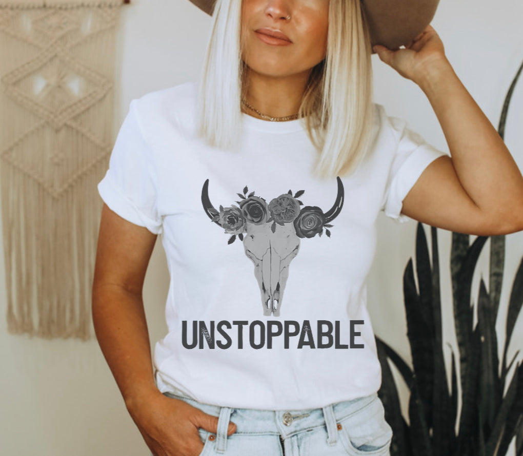 Unstoppable (cow skull - distressed)